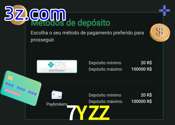 O cassino 7YZZ oferece uma grande variedade de métodos de pagamento